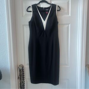 Vince Camino Black and White Sleeveless Dress V Neck